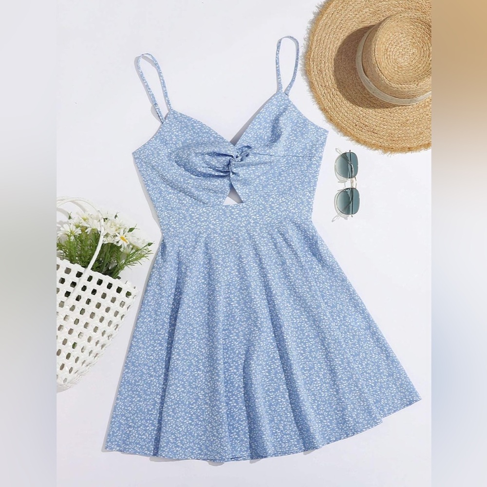 Floral Blue Summer Dress